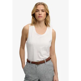 Tanktop SUPERDRY "SCOOP NECK TANK", Damen, Gr. XS, optic, Jersey, Obermaterial: 60% Baumwolle, 40% Lyocell, unifarben, regular fit normal, Rundhals, Tops Tanktop, Baumwollmischung, regular fit