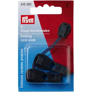 Prym 416681 Klapp-Kordelenden KST schwarz