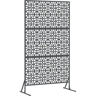 vidaXL Sichtschutz 100 x 50 x 180 cm Stahl Anthrazit | Robuster pulverbeschichteter Stahl, der ewig hält, Stylisches florales Gittermuster, Ideal für moderne Außenbereiche