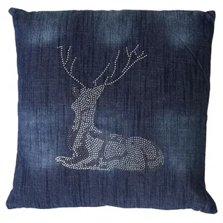 MCW Deko-Kissen Hirsch Blau , Textil , 45x45x12 cm , Heimtextilien, Wohntextilien, Kissen, Zierkissen