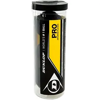 Dunlop Pro 3 Squashbälle - Black / Yellow - 24 x 3 Kugeln