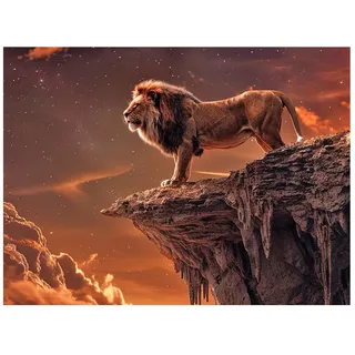 DCIDBEI Diamond Painting Löwen 50x40cm DIY Diamant Malerei Malen nach Zahlen Tiere Löwe Strass Stickerei Aufkleber Diamant Painting Bilder Landschaften Natur Sternenhimmel Brillant Majestät