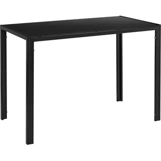 [en.casa] Esstisch Enschede 105x60x75 cm Tischplatte Glas Schwarz