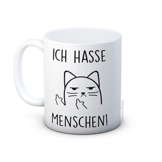 mug-tastic Ich Hasse Menschen! - Unhöfliche Katze Cat - Lustig Hochwertigen Kaffeetasse Becher