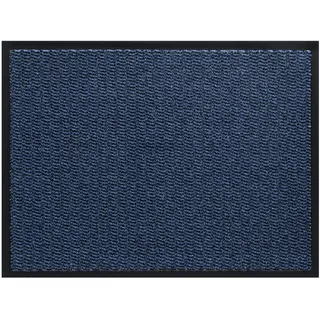 oKu-Tex Fußmatte Multi | Türmatte für den Innenbereich | blau | Allround Schmutzfangmatte | Kariertes Design | rutschfest | 180 x 120 cm