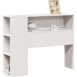 vidaXL Kopfteil mit Stauraum Weiß 90 cm Massivholz Kiefer - Weiß