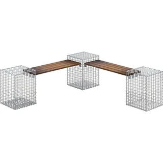 Gabiona 3-Gabionenbank Cumaru 45 cm x 60 cm x 45 cm Maschenweite 5 cm x 5 cm