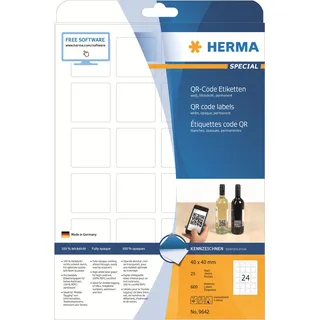 Herma QR-Code Etiketten, 80x40mm, weiß matt, 25 Blatt 9642