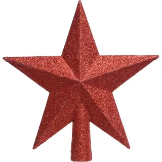 Stern-Christbaumspitze, Glitzer, 19x19 cm, rot - Rot