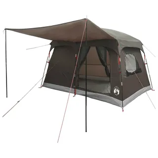 vidaXL Familienzelt mit Dach Braun Grau 380 x 260 x 190 cm Polyester - Braun