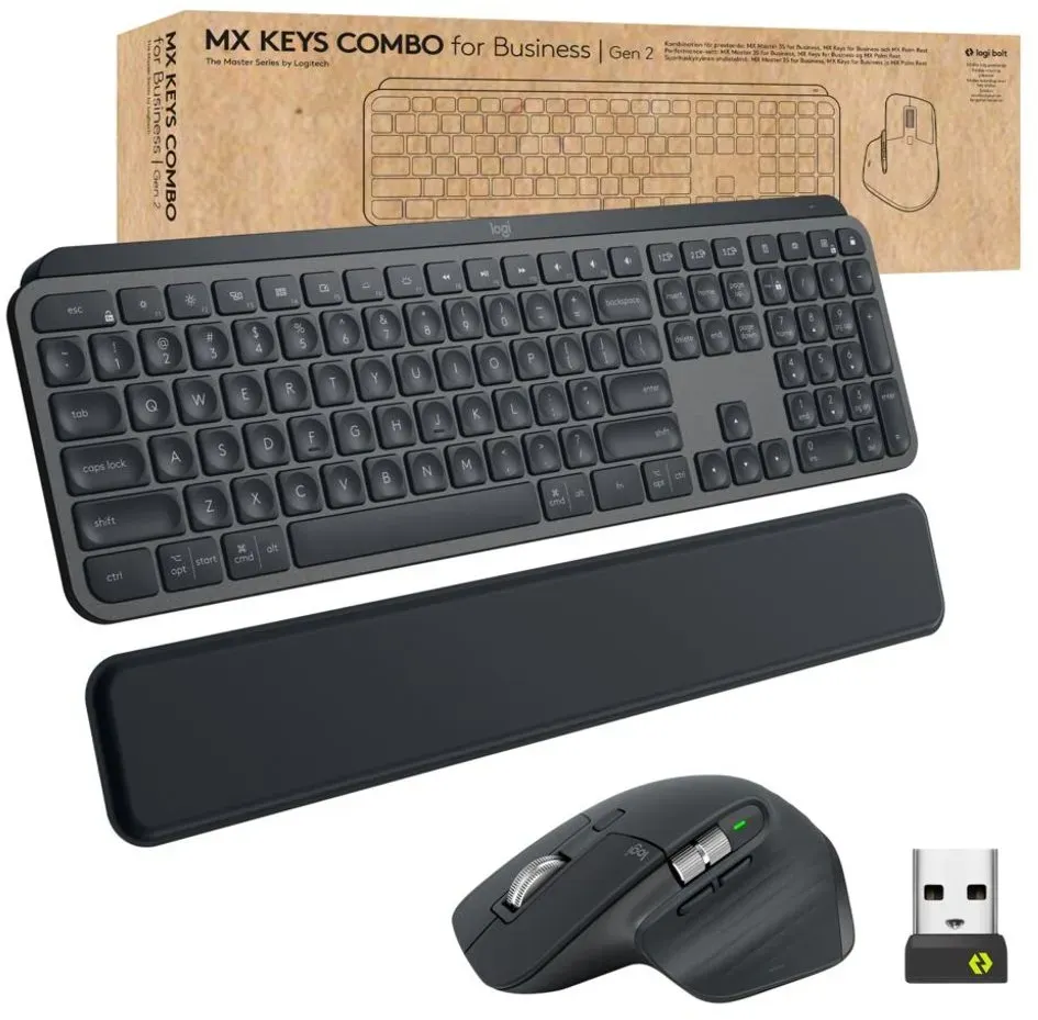 Bild von MX Keys Combo for Business Gen 2, schwarz, Logi Bolt, USB/Bluetooth, CH (920-010928)