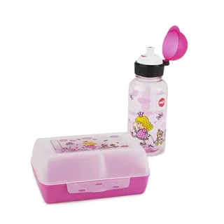 Emsa Kinder Trinkflasche & Lunchbox Prinzessin transparent