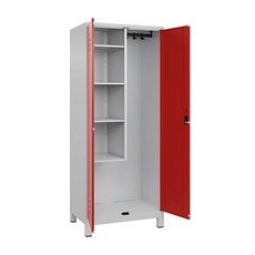 CP Putzmittelschrank Classic Plus 080110-02 S10016 lichtgrau, verkehrsrot 80,0 x 50,0 x 195,0 cm, aufgebaut