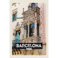 Blechschild 18x12 cm Barcelona Spain Architektur Tourismus