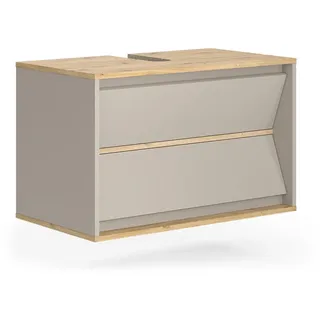 Vicco Waschbeckenunterschrank Edelin 2 Schubladen 80 x 50 x 45 cm Grau