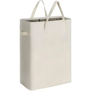 Chrislley Slim Wäschekorb Kleiner Wäschekorb Faltbarer Wäschekorb Zusammenklappbarer Wäschesack Schmaler Wäschekorb mit Griff - 45L Beige