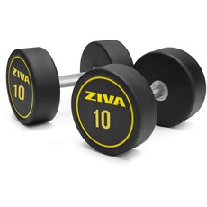 ZIVA Unisex, Erwachsene Leistung Hanteln, schwarz/gelb, 10 kg