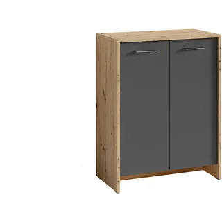 byLIVING Ben 63 x 83 x 35 cm anthrazit / Eiche Artisan