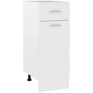 vidaXL Küchenunterschrank Lyon mit 1 Tür, 1 Schublade 30/46/81,5 cm aus Holzwerkstoff Weiß , Strukturbuche , Rechteckig , 30x81.5x46 cm , Küchen, Küchenmöbel, Küchenschränke, Küchenunterschränke