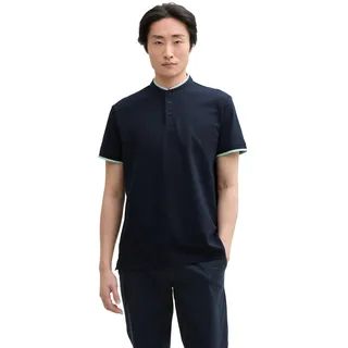 Tom Tailor Herren Piqué Poloshirt mit Stehkragen