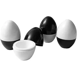 Quality-Collection Eierwärmer Thermo-Ei | Der Klassiker für warme Frühstückseier | Für langanhaltende Wärme | Ideal für Zuhause, Camping und Picknick | 4er-Set | Black & White Edition