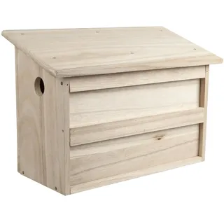 Windhager Nistkasten Twinhouse Sparrow, Vogel Nistkasten mit Zwei getrennten Kammern, Vogelnistkasten, Vogelhaus, Brutkasten, 18 x 38 x 26cm