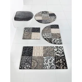 Badematte GRUND Gr. 7, grau, halbrund (50cm x 80cm ), 1 Stk., Badematten, Badematte