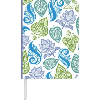 ALPHA EDITION GmbH & Co. KG Alpha Edition - Daily Journal Paisley 2026 – Taschenkalender 11×15 cm mit 352 Seiten & Tagesansicht, 4-sprachigem Kalendarium, edler Leuchtturm-Planer mit To-Do-Liste & Notizbereich