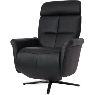 Mendler Relaxsessel HWC-L10 Leder 76 x 110 x 76 cm Schwarz drehbar mit Liegefunktion