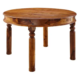 MASSIVMOEBEL24.DE Esstisch rund Akazie 100x100x76 honig lackiert OXFORD #0331 - Hellbraun