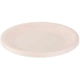 Engelland - 4er Set Kunststoff-Teller, Hell-Rosa, Ø 23,5 cm, flach, bruchfest, wiederverwendbar, Mehrweg, Plastikteller, mikrowellen- & spülmaschinenfest, BPA-frei, Camping, Picknick, Party
