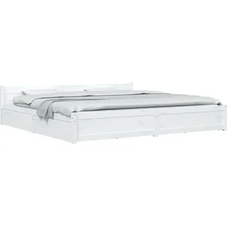 vidaXL Bett mit Schubladen Weiß 180x200 cm - Weiß