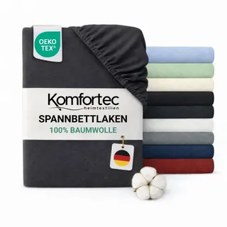 Komfortec Spannbettlaken Jersey 180 x 200 cm anthrazit