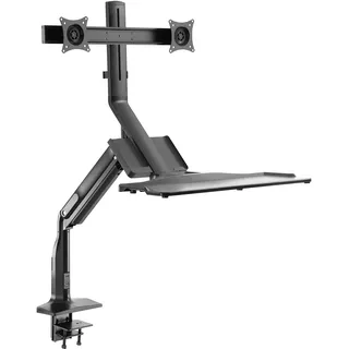 Ricoo Monitor Halterung 2 Monitore Monitorhalterung Arme für 13-27 Zoll Computer-Monitore Schreibtisch-Aufsatz Höhenverstellbar Bildschirmhalterung TS6411 Dual Monitor-Arm Ständer PC Bildschirm
