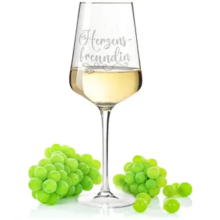 GRAVURZEILE Leonardo Puccini Weinglas mit Gravur - Herzensfreundin - Geschenk für die beste Freundin - Weingläser für Rotwein & Weißwein - Geschenke für Sie - Farbe: Puccini