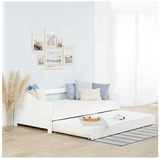 Homestyle4u Jugendbett mit 2 Lattenroste weiß