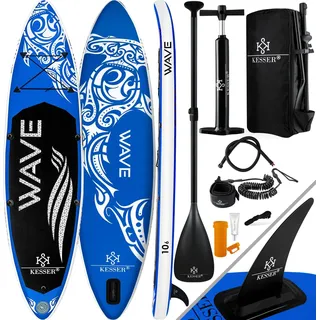 KESSER® Aufblasbares SUP Board Set Stand Up Paddle Board Premium Surfboard Wassersport | 6 Zoll Dick | Komplettes Zubehör | 130kg