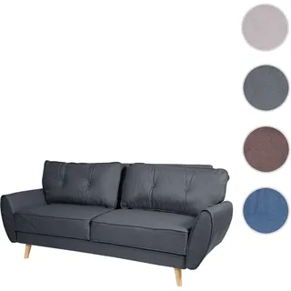 Mendler 3er-Sofa HWC-J19, Couch Klappsofa Lounge-Sofa, Schlaffunktion 203cm ~ Stoff/Textil anthrazit