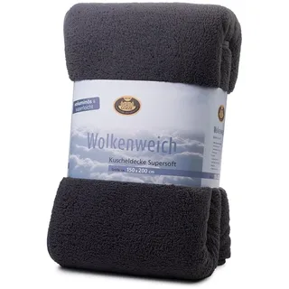 Gözze - Wolkenweich Kuscheldecke, Schaffellimitat, 100% Polyester (Mikrofaser), 150 x 200 cm - Anthrazit