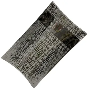DRW Rechteckiges Keramikzentrum in Silber, 8 x 24 x 40 cm, Medidas: 8x24x40 cm