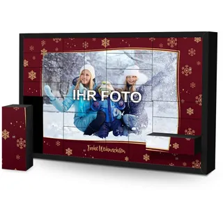 printplanet - Schachtel-Adventskalender zum Befüllen mit eigenem Foto Bedruckt - Rahmen 3-2026