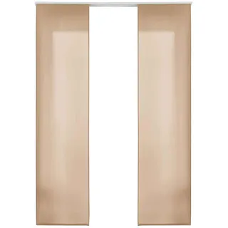 Gardinenbox Schiebegardine Klettband 245 x 60 cm Khaki 2 St.