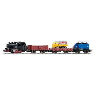 PIKO Start-Set Dampflok + Güterwgn. A-Gleis mit Bettung 57113 H0
