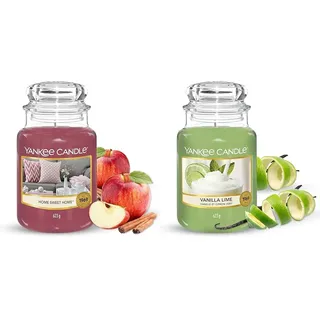 Yankee Candle Duftkerze | Home Sweet Home | Brenndauer bis zu 150 Stunden | Große Kerze im Glas & Duftkerze im Glas| Vanilla Lime | Brenndauer bis zu 150 Stunden| Große Kerze im Glas