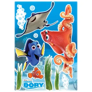 KOMAR DORY AND Friends 50 x 70 cm | Wandtattoo, Wandsticker, Wandaufkleber, Wandbild, Dorie, Nemo, Fische, Kinderzimmer | 14051h