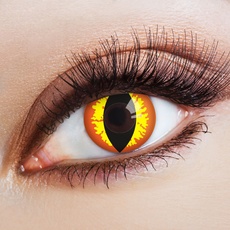 aricona Kontaktlinsen - rot-gelbe Halloween Kontaktlinsen Katzenaugen - bunte farbige Kontaktlinsen ohne Stärke
