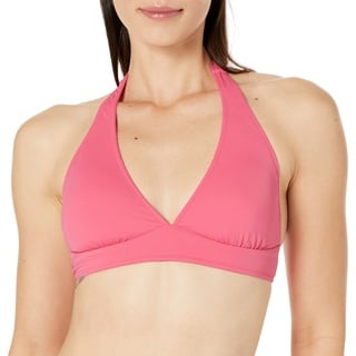 Amazon Essentials Damen Bikini-Badeanzug-Oberteil mit Leichter Unterstützung und gebundenem Neckholder (in Übergröße erhältlich), Intensive Rosa, 40