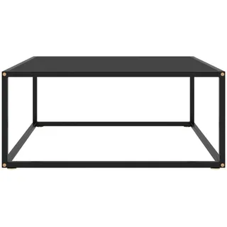 vidaXL Couchtisch Schwarz mit Schwarzem Glas 80x80x35 cm