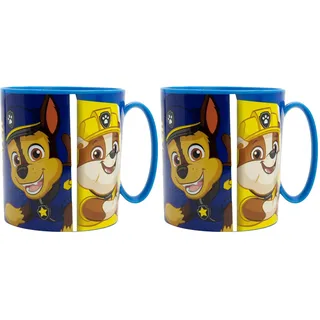 390 ML BPA FREIER PLASTIKBECHER MIKROWELLENGEEIGNET | PAW PATROL PUP POWER, Bunt (Packung mit 2)
