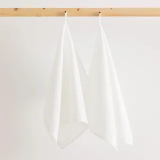 Belum Geschirrtuch, maschinenwaschbar, 100% Leinen, 2er-Pack, 45 x 70 cm, Leinen, 100% Leinen, 2 Stück (weiß)